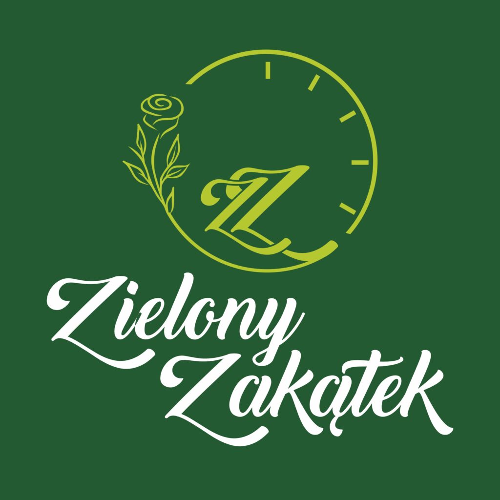 Logo Kwiaciarni Zielony Zakątek w Pile - kwiaty, bukiety, boksy, wieńce, stroiki, rękodzieło.