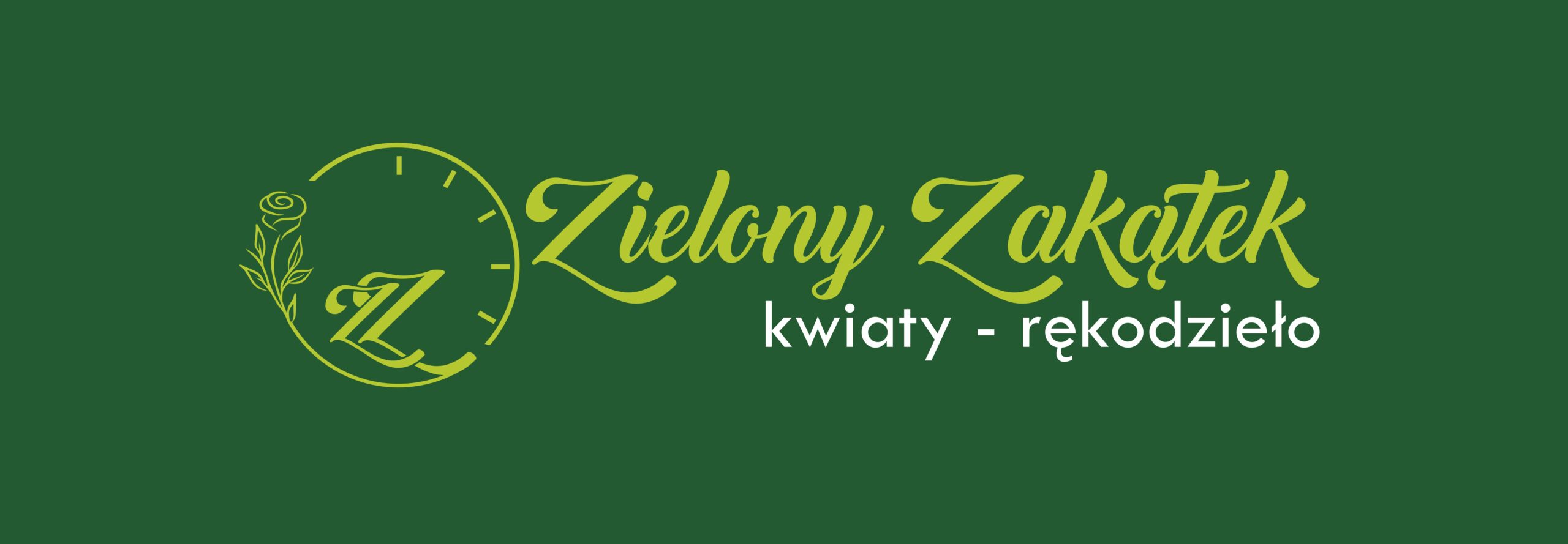 Logo Kwiaciarni Zielony Zakątek Piła – bukiety, boksy, wieńce, stroiki, rękodzieło.